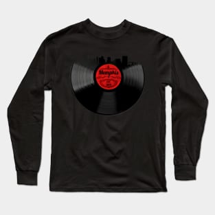 Memphis Music Vinyl Record Memphis Skyline Long Sleeve T-Shirt